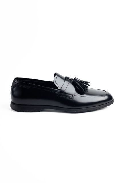 Лофери чоловічі шкіряні чорні L6022 Black фото