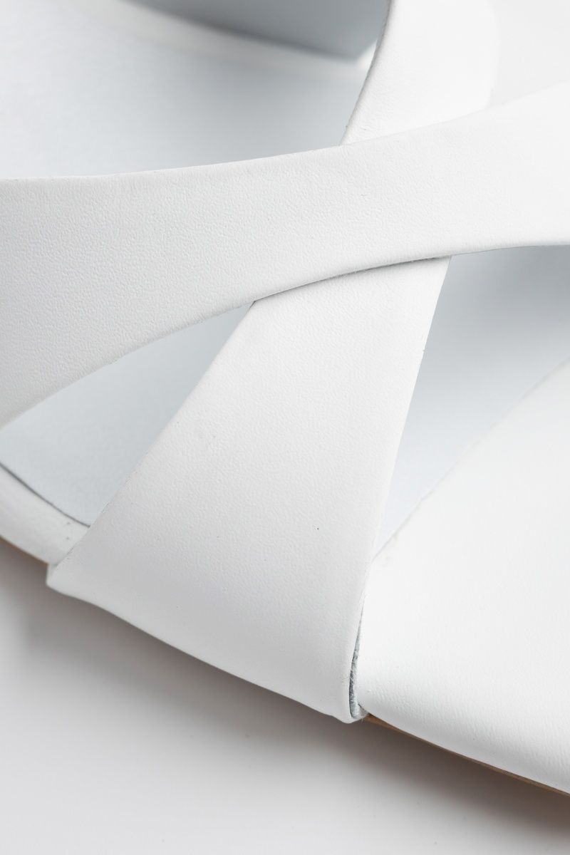 Сабо шкіряні білі 25414 фото