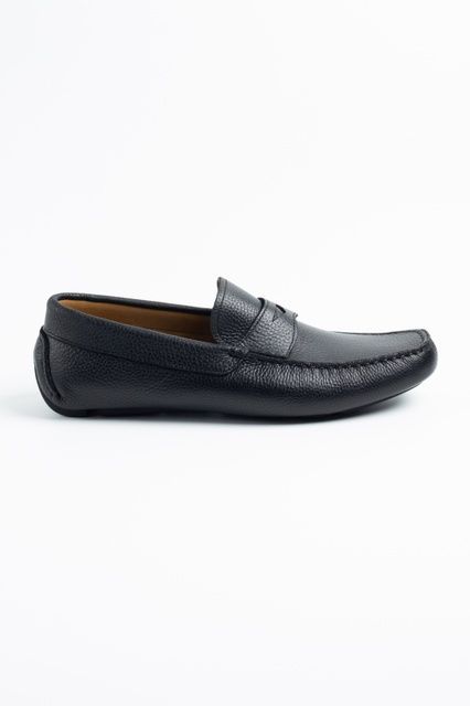 Мокасини PS шкіряні чорні 6890 Black Fl фото