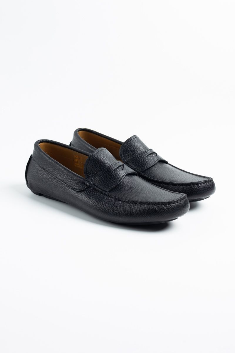 Мокасини PS шкіряні чорні 6890 Black Fl фото